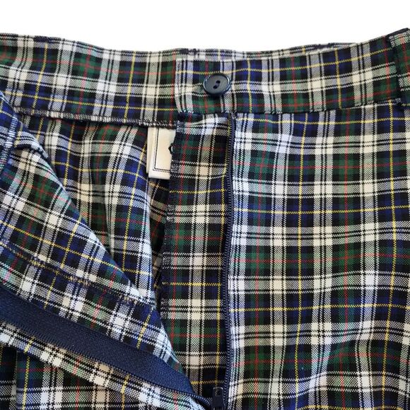 C&A Size 40 / Small Black Plaid Viscose Blend Bermuda Shorts Cuffs Pockets - Picture 7 of 10